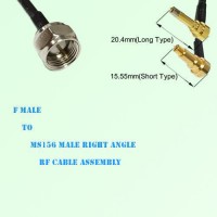 F Male to MS156 Male Right Angle RF Cable Assembly