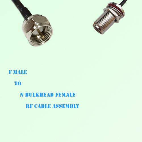F Male to N Bulkhead Female RF Cable Assembly