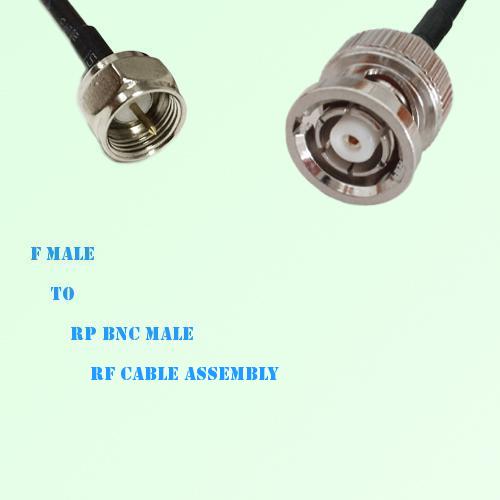 F Male to RP BNC Male RF Cable Assembly