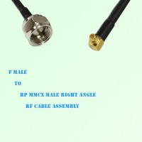 F Male to RP MMCX Male Right Angle RF Cable Assembly