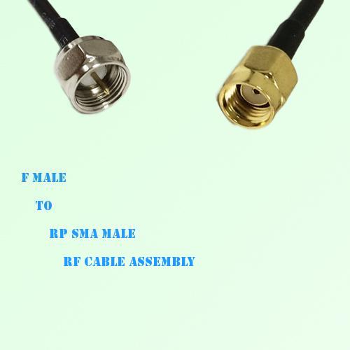 F Male to RP SMA Male RF Cable Assembly