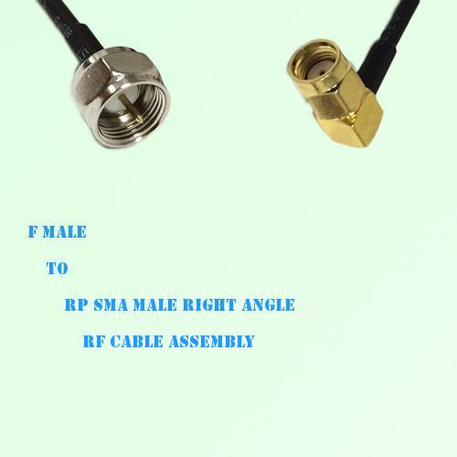 F Male to RP SMA Male Right Angle RF Cable Assembly
