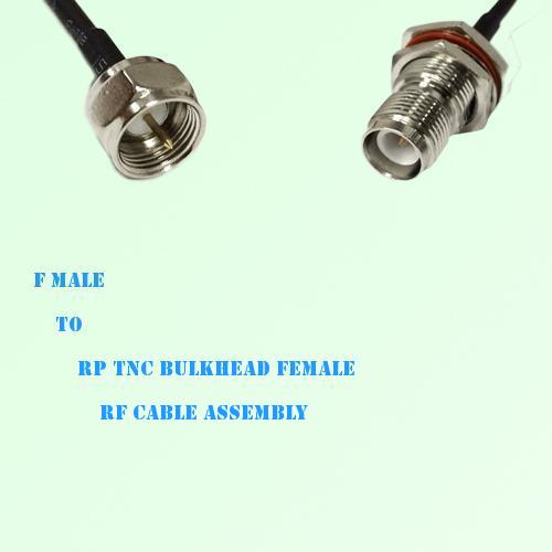 F Male to RP TNC Bulkhead Female RF Cable Assembly F Male to RP TNC Bulkhead Female RF Cable Assembly