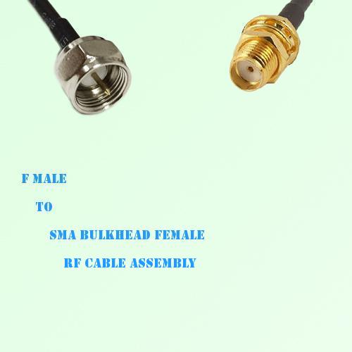 F Male to SMA Bulkhead Female RF Cable Assembly