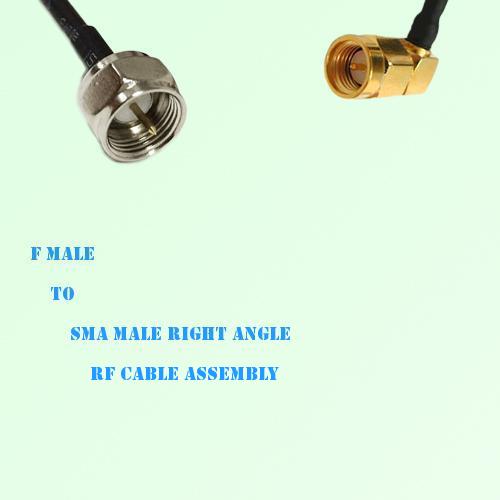 F Male to SMA Male Right Angle RF Cable Assembly