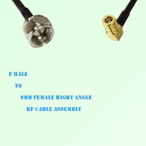 F Male to SMB Female Right Angle RF Cable Assembly