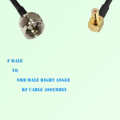 F Male to SMB Male Right Angle RF Cable Assembly