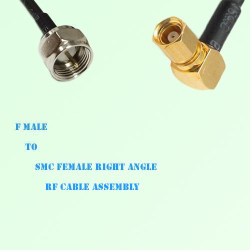 F Male to SMC Female Right Angle RF Cable Assembly