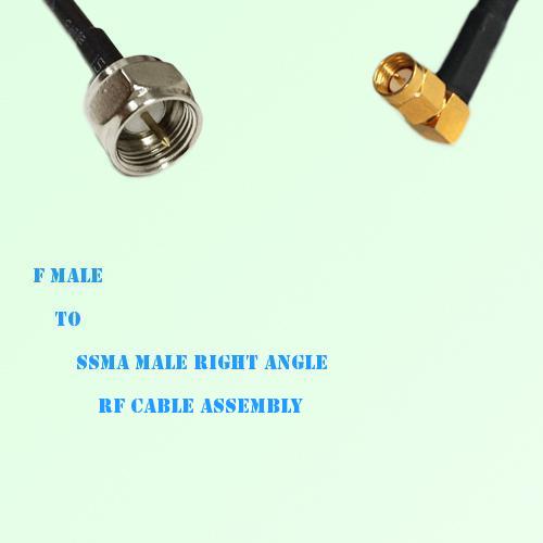 F Male to SSMA Male Right Angle RF Cable Assembly