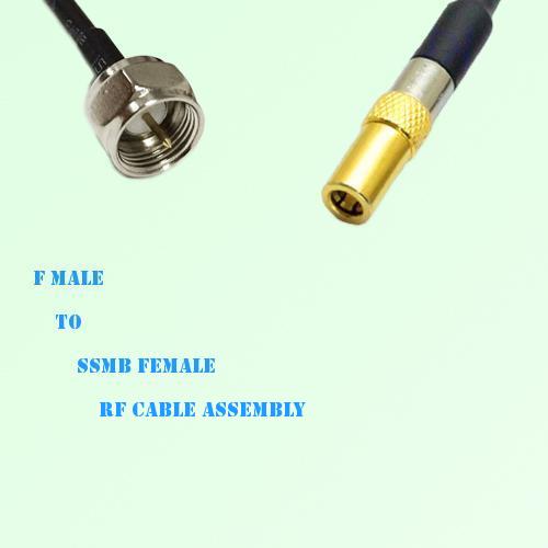 F Male to SSMB Female RF Cable Assembly