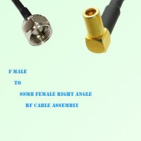 F Male to SSMB Female Right Angle RF Cable Assembly