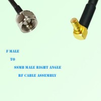 F Male to SSMB Male Right Angle RF Cable Assembly