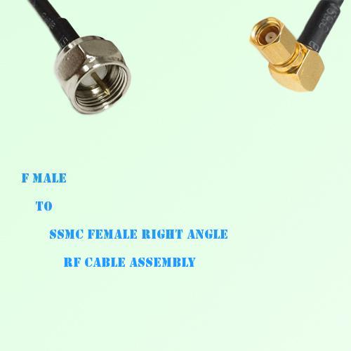 F Male to SSMC Female Right Angle RF Cable Assembly