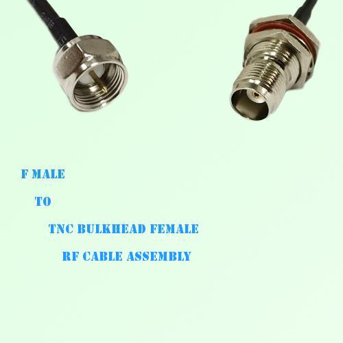 F Male to TNC Bulkhead Female RF Cable Assembly