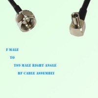 F Male to TS9 Male Right Angle RF Cable Assembly