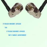 F Male Right Angle to F Male Right Angle RF Cable Assembly