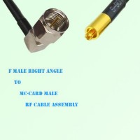 F Male Right Angle to MC-Card Male RF Cable Assembly