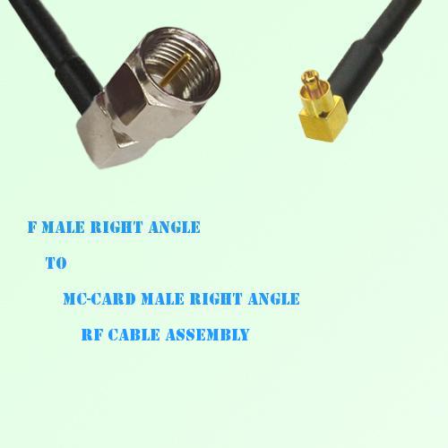 F Male Right Angle to MC-Card Male Right Angle RF Cable Assembly