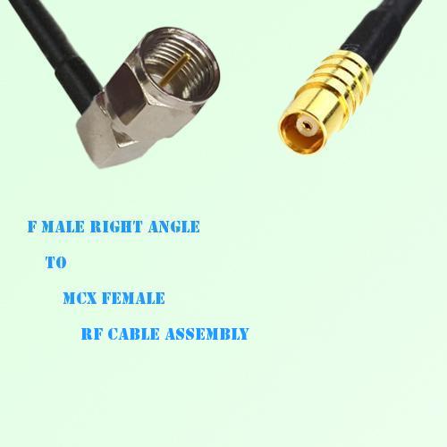 F Male Right Angle to MCX Female RF Cable Assembly