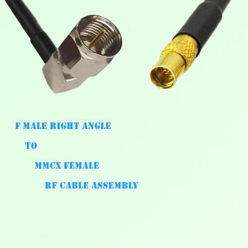 F Male Right Angle to MMCX Female RF Cable Assembly