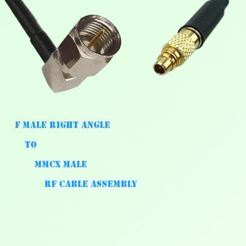 F Male Right Angle to MMCX Male RF Cable Assembly F Male Right Angle to MMCX Male RF Cable Assembly