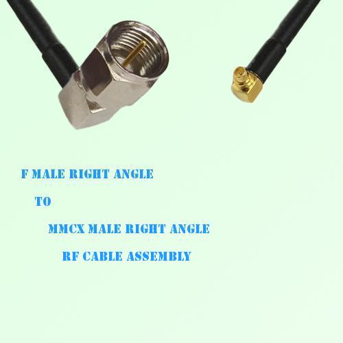 F Male Right Angle to MMCX Male Right Angle RF Cable Assembly