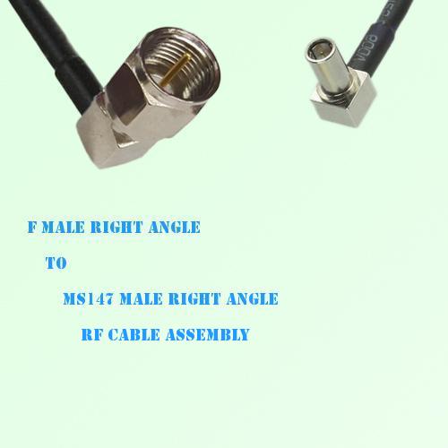 F Male Right Angle to MS147 Male Right Angle RF Cable Assembly