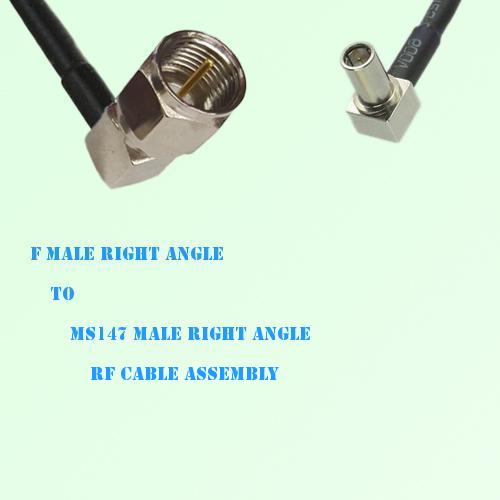 F Male Right Angle to MS147 Male Right Angle RF Cable Assembly F Male Right Angle to MS147 Male Right Angle RF Cable Assembly