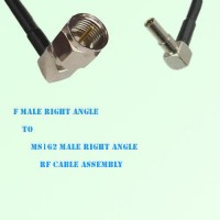 F Male Right Angle to MS162 Male Right Angle RF Cable Assembly