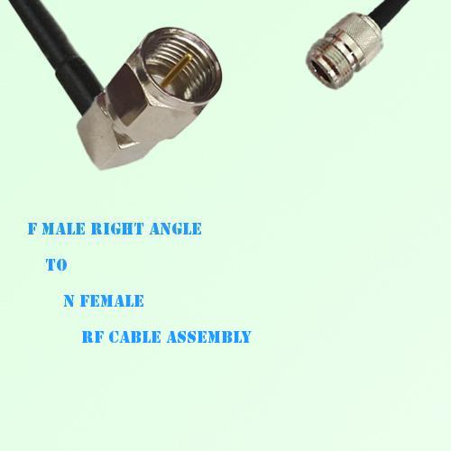F Male Right Angle to N Female RF Cable Assembly