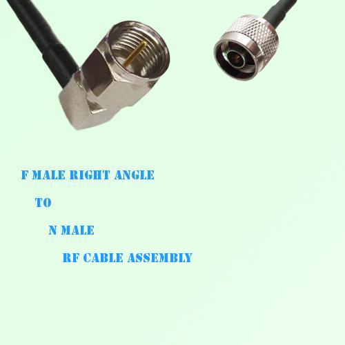 F Male Right Angle to N Male RF Cable Assembly