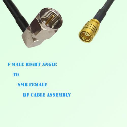 F Male Right Angle to SMB Female RF Cable Assembly