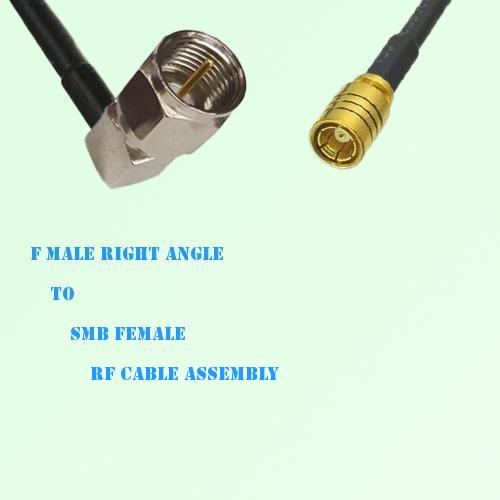 F Male Right Angle to SMB Female RF Cable Assembly F Male Right Angle to SMB Female RF Cable Assembly