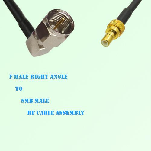 F Male Right Angle to SMB Male RF Cable Assembly