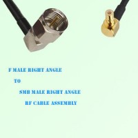 F Male Right Angle to SMB Male Right Angle RF Cable Assembly