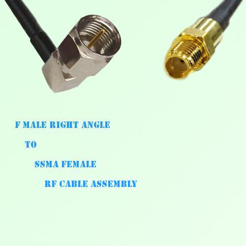 F Male Right Angle to SSMA Female RF Cable Assembly