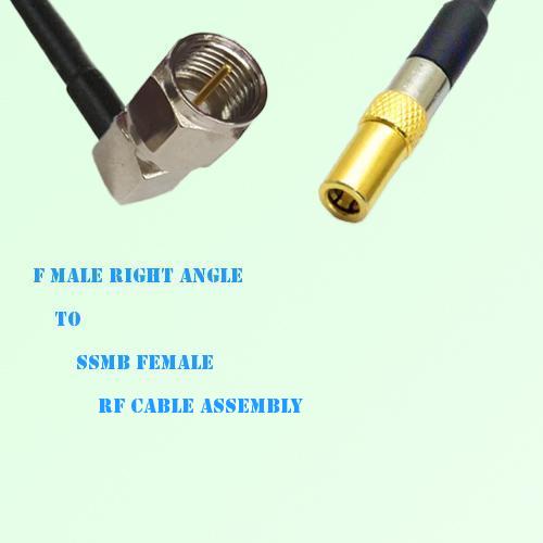 F Male Right Angle to SSMB Female RF Cable Assembly F Male Right Angle to SSMB Female RF Cable Assembly