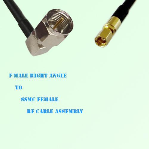 F Male Right Angle to SSMC Female RF Cable Assembly