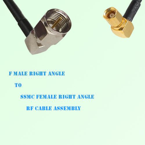 F Male Right Angle to SSMC Female Right Angle RF Cable Assembly