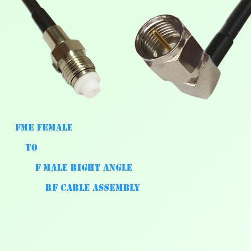 FME Female to F Male Right Angle RF Cable Assembly