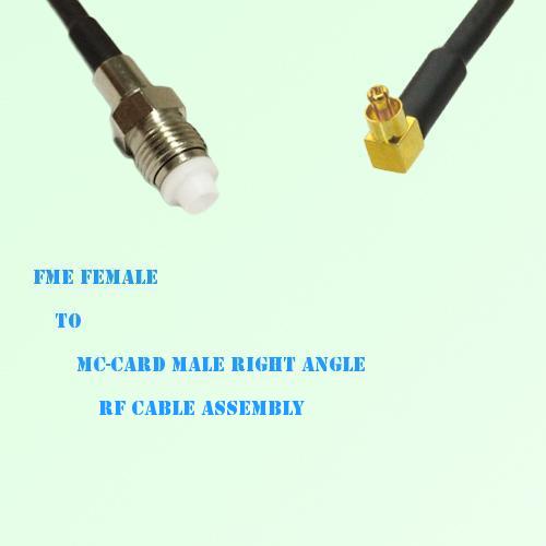 FME Female to MC-Card Male Right Angle RF Cable Assembly FME Female to MC-Card Male Right Angle RF Cable Assembly