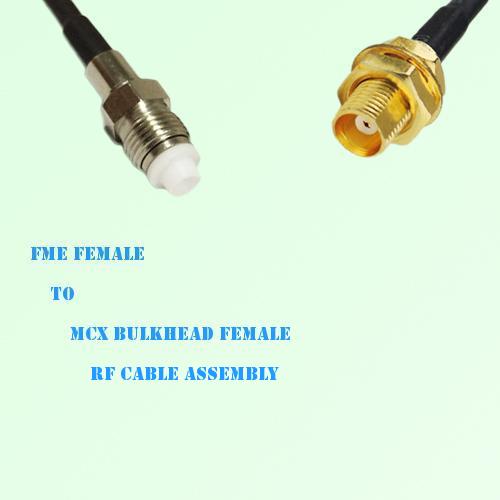 FME Female to MCX Bulkhead Female RF Cable Assembly