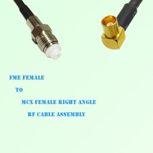 FME Female to MCX Female Right Angle RF Cable Assembly