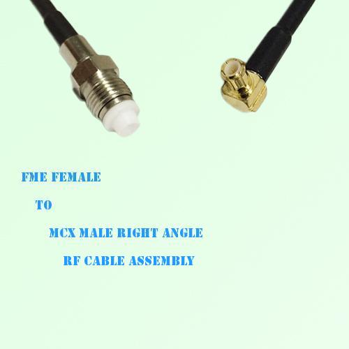 FME Female to MCX Male Right Angle RF Cable Assembly