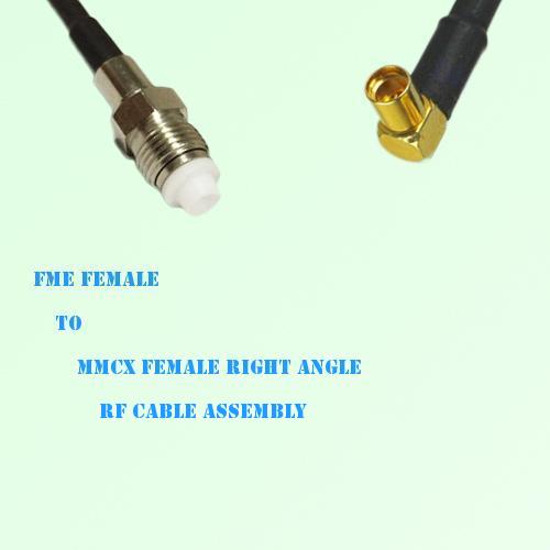 FME Female to MMCX Female Right Angle RF Cable Assembly
