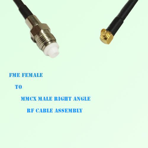 FME Female to MMCX Male Right Angle RF Cable Assembly