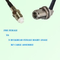 FME Female to N Bulkhead Female Right Angle RF Cable Assembly FME Female to N Bulkhead Female Right Angle RF Cable Assembly