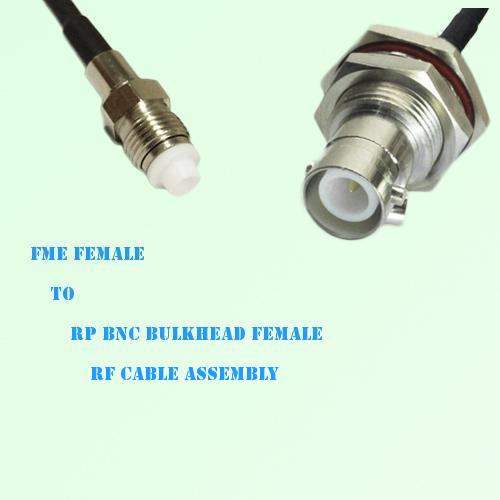FME Female to RP BNC Bulkhead Female RF Cable Assembly