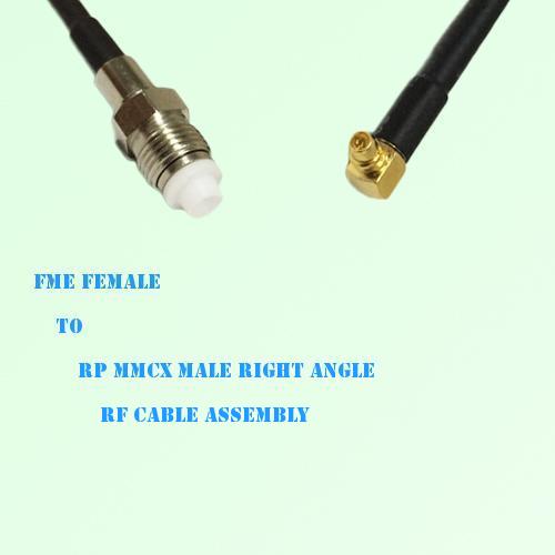 FME Female to RP MMCX Male Right Angle RF Cable Assembly FME Female to RP MMCX Male Right Angle RF Cable Assembly