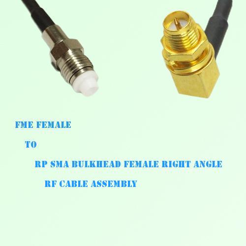 FME Female to RP SMA Bulkhead Female Right Angle RF Cable Assembly